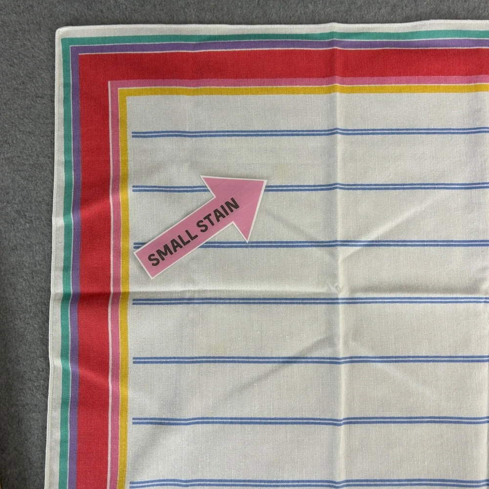 Bob Van Allen 9 Piece Tablecloth Placemats Napkins Set Colorful Stripe Vintage